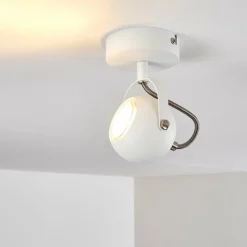 hofstein Plafonnier Gadmen Chrome, Blanc, 1 lumière