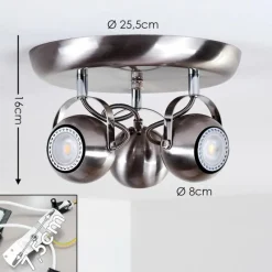 hofstein Plafonnier Gadmen Nickel mat, 3 lumières