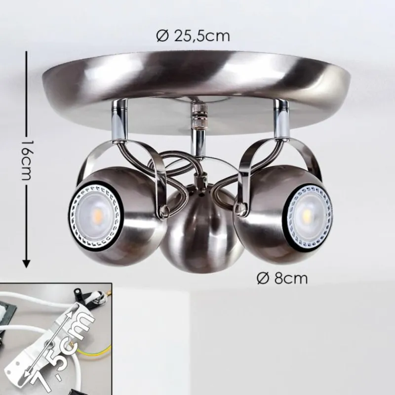 hofstein Plafonnier Gadmen Nickel mat, 3 lumières