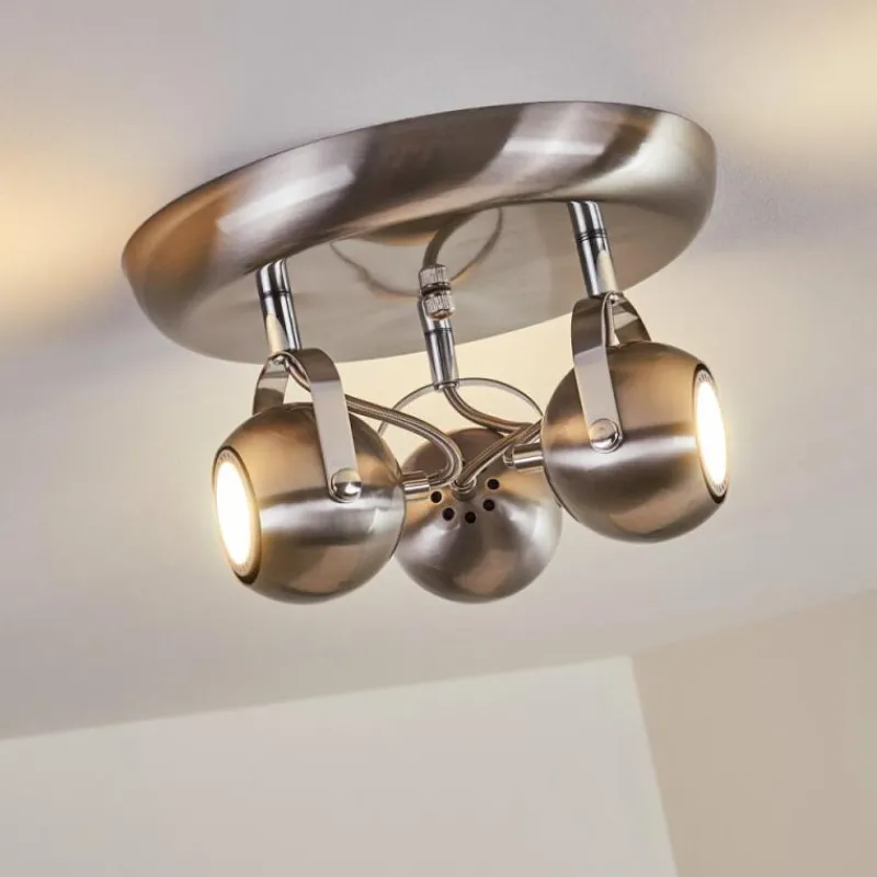 hofstein Plafonnier Gadmen Nickel mat, 3 lumières