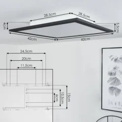 hofstein Plafonnier Gailingen LED Blanc, 1 lumière
