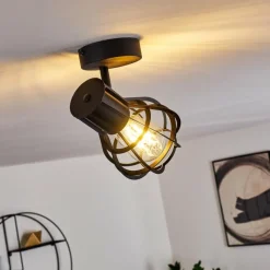 Luminaires Rustiques-hofstein Plafonnier Gainesville Noir, 1 lumière