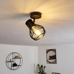 Luminaires Rustiques-hofstein Plafonnier Gainesville Noir, 1 lumière