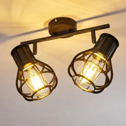 Luminaires Rustiques-hofstein Plafonnier Gainesville Noir, 2 lumières