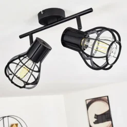 Luminaires Rustiques-hofstein Plafonnier Gainesville Noir, 2 lumières