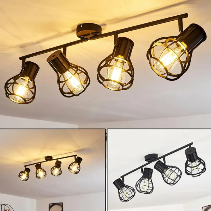 hofstein Plafonnier Gainesville Noir, 4 lumières