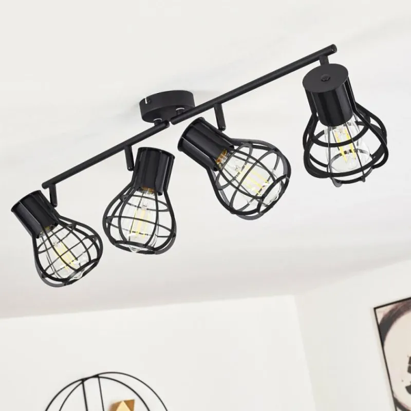 hofstein Plafonnier Gainesville Noir, 4 lumières