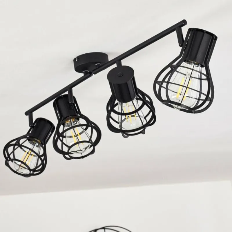 hofstein Plafonnier Gainesville Noir, 4 lumières