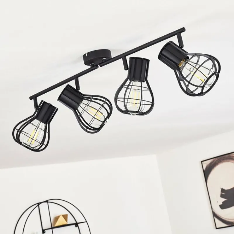 hofstein Plafonnier Gainesville Noir, 4 lumières