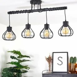 Lampes Vintages & Rétros-hofstein Plafonnier Gainsville Noir, 4 lumières