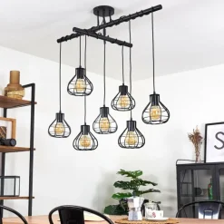 Lampes Vintages & Rétros-hofstein Plafonnier Gainsville Noir, 7 lumières