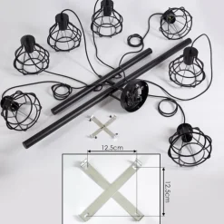 Lampes Vintages & Rétros-hofstein Plafonnier Gainsville Noir, 7 lumières