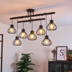 Lampes Vintages & Rétros-hofstein Plafonnier Gainsville Noir, 7 lumières