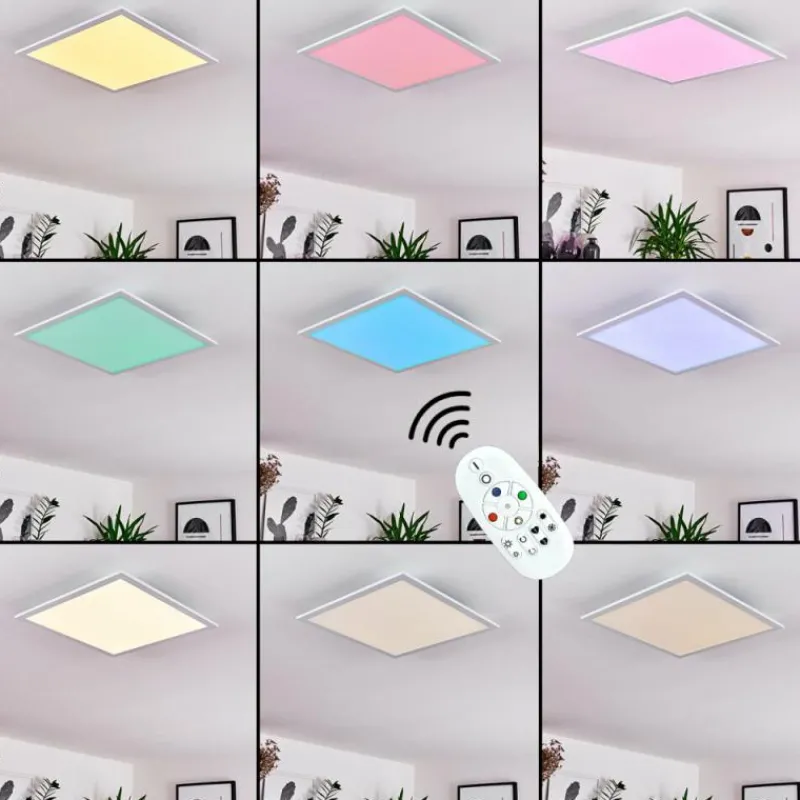 hofstein Plafonnier Gallitos LED Blanc, 1 lumière, Télécommandes, Changeur de couleurs