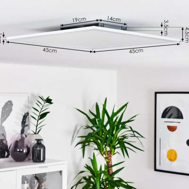 hofstein Plafonnier Gallitos LED Blanc, 1 lumière, Télécommandes, Changeur de couleurs