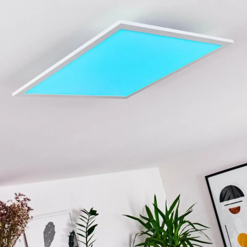 hofstein Plafonnier Gallitos LED Blanc, 1 lumière, Télécommandes, Changeur de couleurs