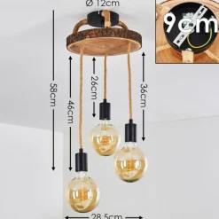 Luminaires Scandinaves-hofstein Plafonnier Garland Bois foncé, Noir, 3 lumières