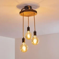 Luminaires Scandinaves-hofstein Plafonnier Garland Bois foncé, Noir, 3 lumières