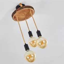 Luminaires Scandinaves-hofstein Plafonnier Garland Bois foncé, Noir, 3 lumières