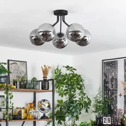 hofstein Plafonnier Gastor Noir, 5 lumières