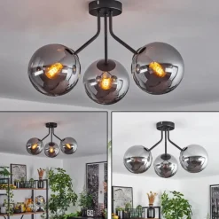 hofstein Plafonnier Gastor Noir, 3 lumières