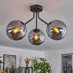 hofstein Plafonnier Gastor Noir, 3 lumières