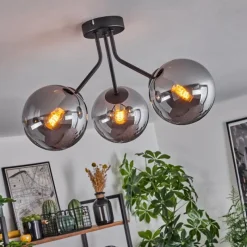 hofstein Plafonnier Gastor Noir, 3 lumières