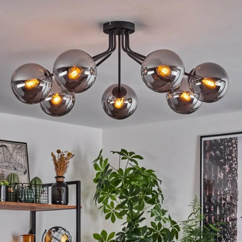 hofstein Plafonnier Gastor Noir, 7 lumières