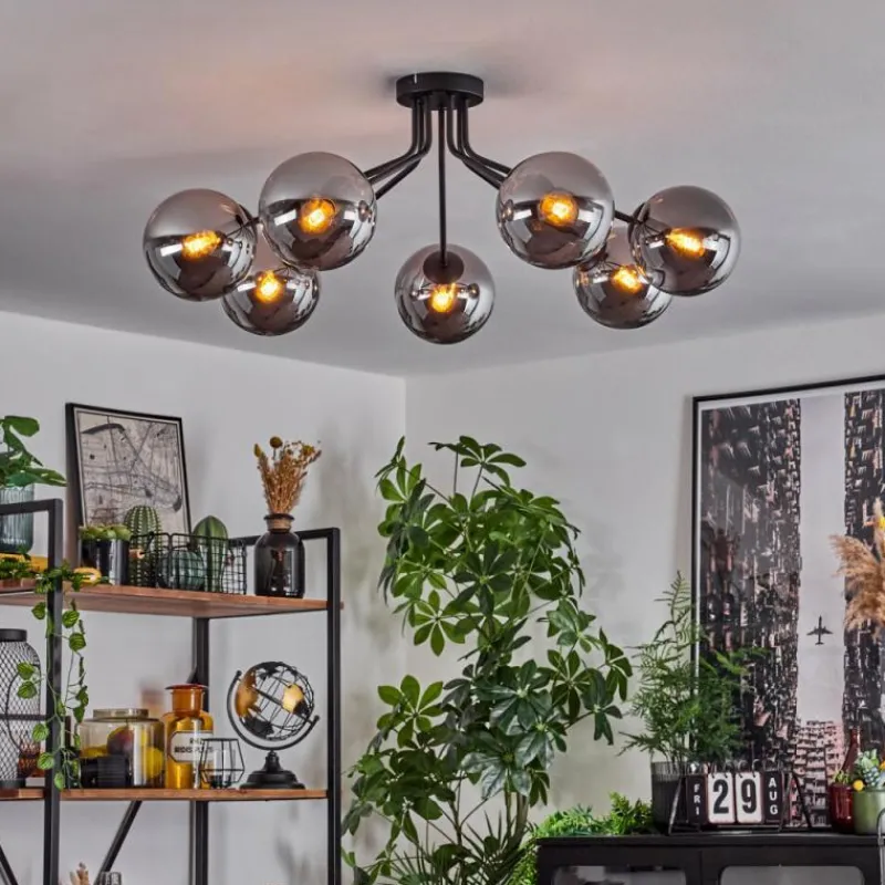 hofstein Plafonnier Gastor Noir, 7 lumières