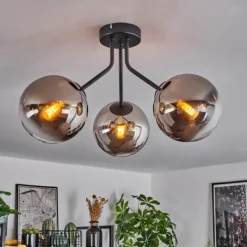hofstein Plafonnier Gastor Noir, 3 lumières