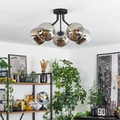 hofstein Plafonnier Gastor Noir, 5 lumières