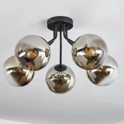 hofstein Plafonnier Gastor Noir, 5 lumières