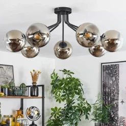 hofstein Plafonnier Gastor Noir, 7 lumières