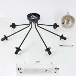 hofstein Plafonnier Gastor Noir, 7 lumières