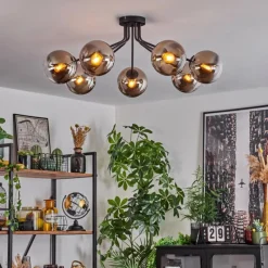 hofstein Plafonnier Gastor Noir, 7 lumières