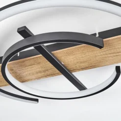 hofstein Plafonnier Gauvin LED Brun, Couleur bois, Noir, 1 lumière