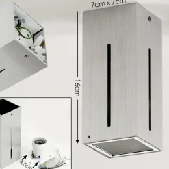 hofstein Plafonnier Gempen Acier brossé, 1 lumière