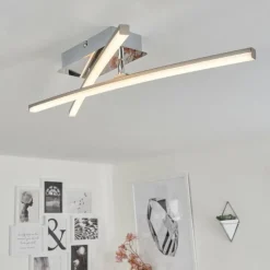 hofstein Plafonnier Georgina LED Chrome, 2 lumières* Éclairage Led