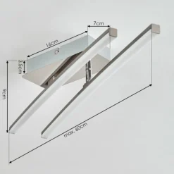 hofstein Plafonnier Georgina LED Chrome, 2 lumières* Éclairage Led