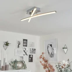 hofstein Plafonnier Georgina LED Chrome, 2 lumières* Éclairage Led