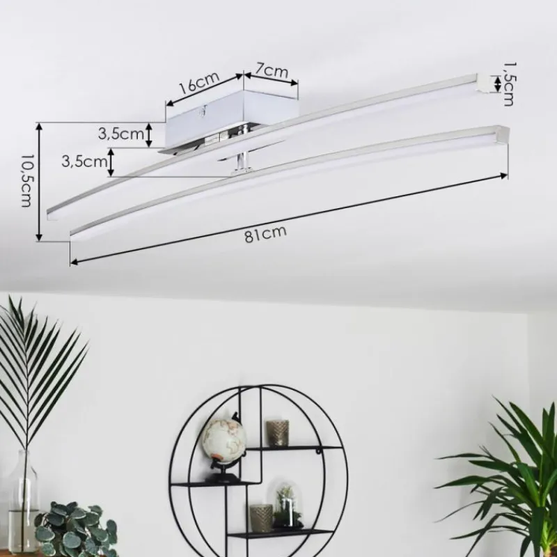 hofstein Plafonnier Georgina LED Chrome, 2 lumières