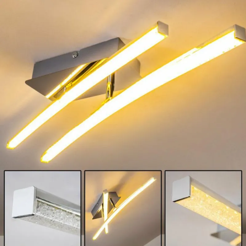 hofstein Plafonnier Georgina LED Chrome, 2 lumières