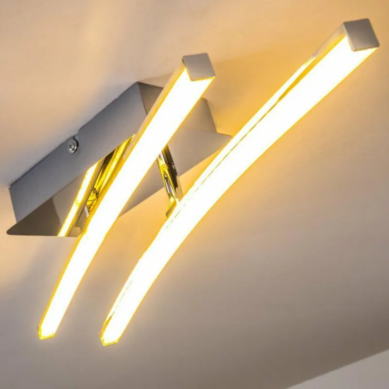 hofstein Plafonnier Georgina LED Chrome, 2 lumières