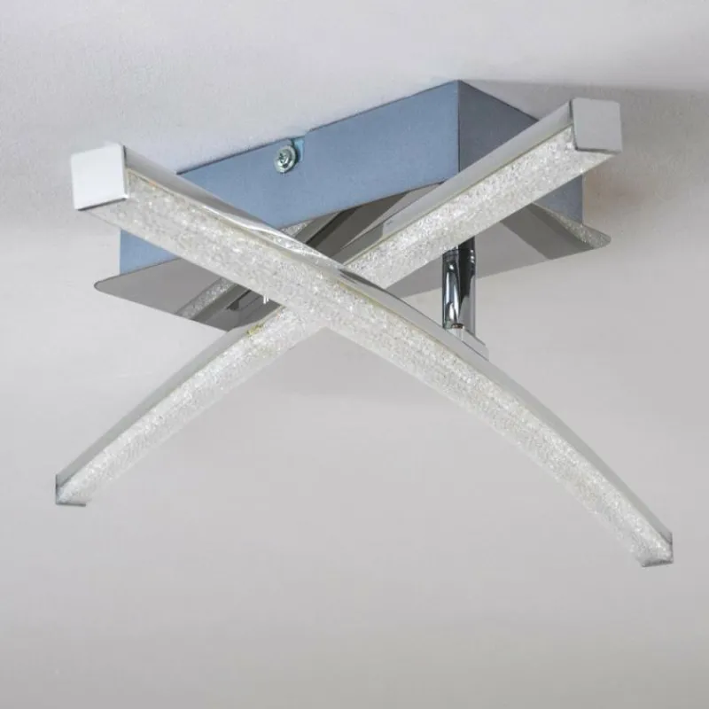 hofstein Plafonnier Georgina LED Chrome, 2 lumières