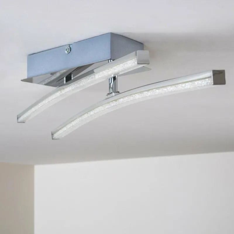 hofstein Plafonnier Georgina LED Chrome, 2 lumières