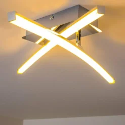 hofstein Plafonnier Georgina LED Chrome, 2 lumières