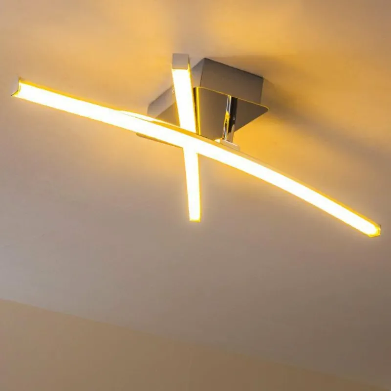 hofstein Plafonnier Georgina LED Chrome, 2 lumières