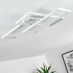 hofstein Plafonnier Ghana LED Blanc, 4 lumières, Télécommandes, Changeur de couleurs