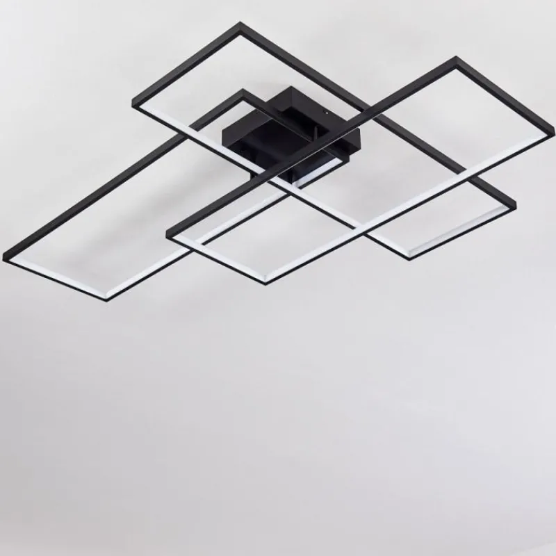 hofstein Plafonnier Ghana LED Noir, 1 lumière, Télécommandes