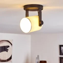Lampes En Tissu-hofstein Plafonnier Gibraltar Noir, 1 lumière